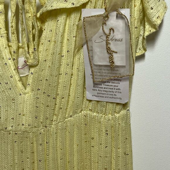 NWT “Sundress” Rudy Saint Barth Sunshine yellow Sequinned maxi dress Sz - Picture 9 of 10